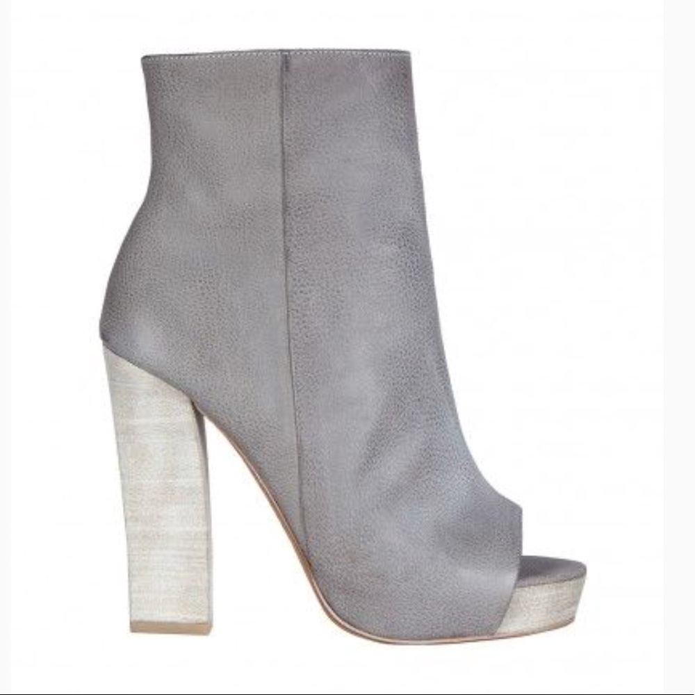 Allsaints grey peep toe leather booties Euro 39